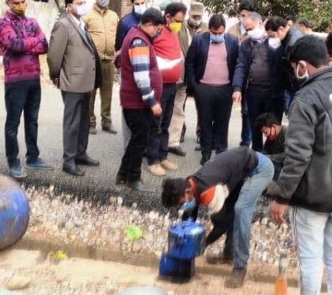 DDC Udhampur Dr Piyush Singla, inspects progress of work on PMGSY road project