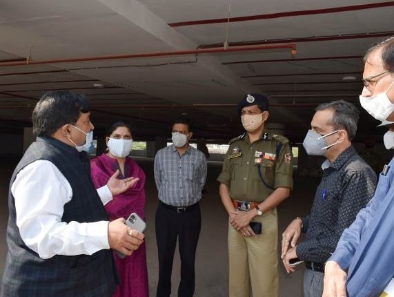 Dheeraj Gupta inspects progress on Multi Level Car Parking project at General Bus Stand