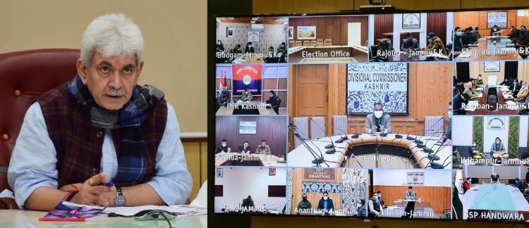Lt Governor interacts with Div Coms, DCs, SPs; reviews election preparedness