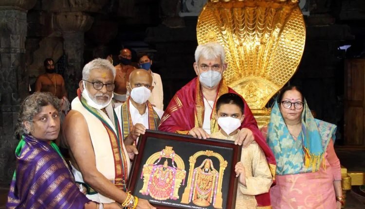 J&K LG Manoj Sinha visits Tirumala temple, says prayed for the country