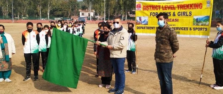 Group of 50 girl students flagged off for trekking expedition at Reasi