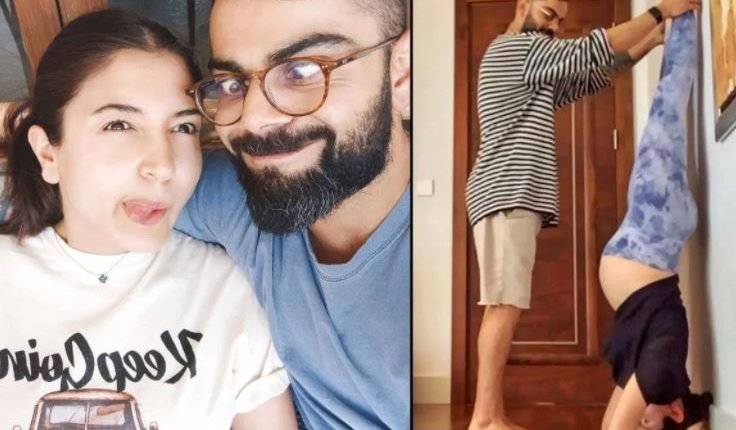 Anushka Sharma performs Shirshasana effortlessly with her baby bump; Virat Kohli supports her balance