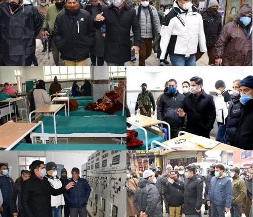 DC Bandipora Dr. Owais Ahmad takes on spot appraisal of Snow clearance, availability of essential commodities