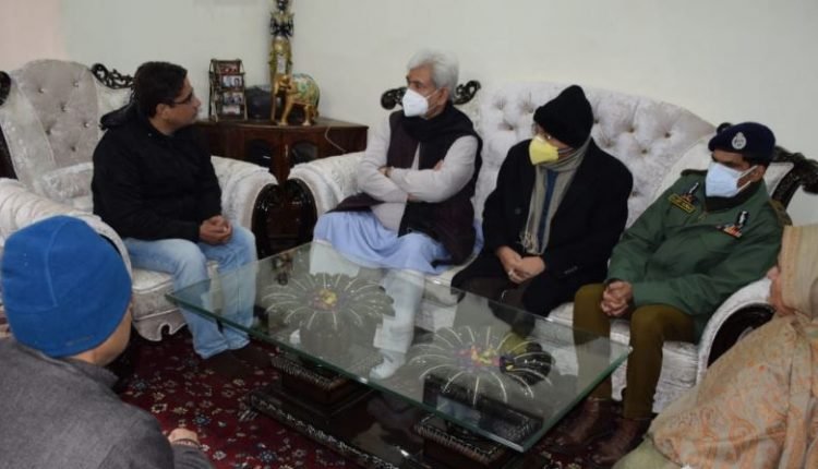 Lt Governor visits family of slain goldsmith Satpal Nischal; killed by terrorists at Srinagar