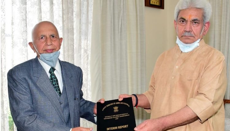 Interim Report Submitted by Chairperson J&K Socially and Educationally Backward Classes Commission to LG