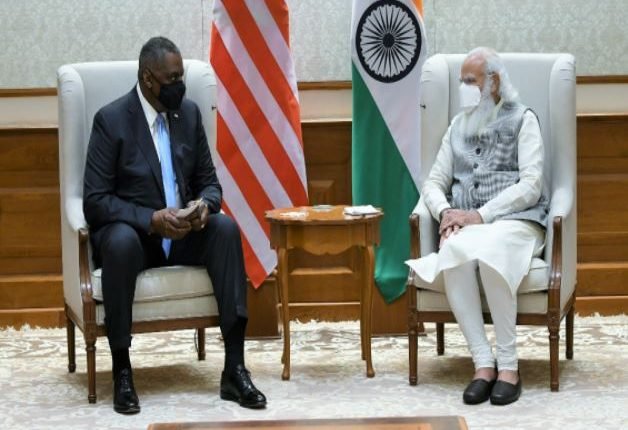 U.S. Secretary of Defense Lloyd James Austin III calls on Prime Minister Shri Narendra Modi