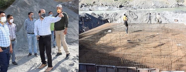 DC Ramban inspects progress of work on Maitra Bridge
