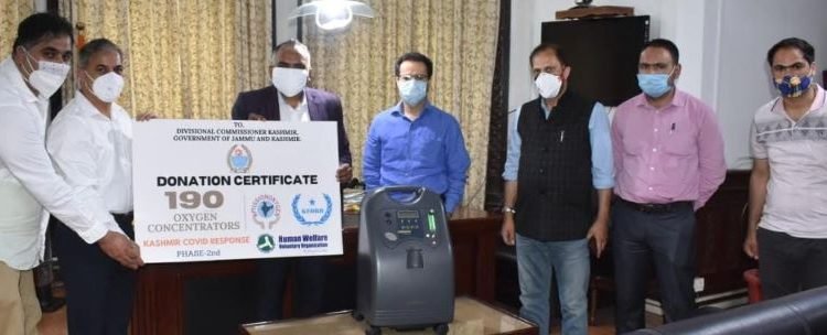 Divisional Administration Kashmir receives 190 Oxygen Concentrators