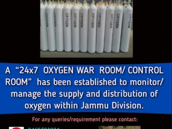 I&C Department Jammu establishes 24/7 Oxygen War Room