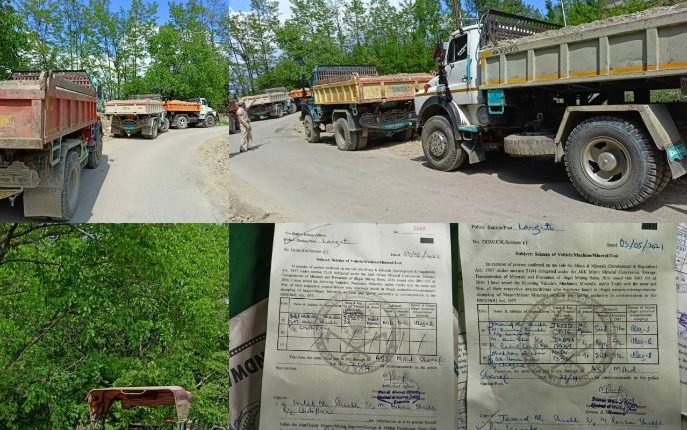 10 vehicles seized in Kupwara for illegal extraction of minor minerals