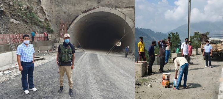 ADC inspects installation of crash barriers on Ramban -Banihal stretch