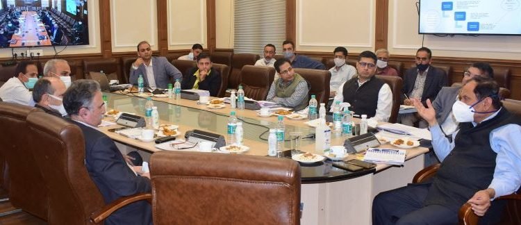 Advisor Bhatnagar reviews physical, financial progress of various projects of JKPCC