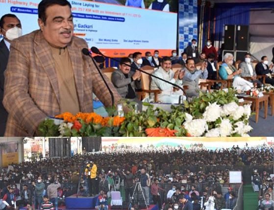 Union Minister of Road Transport & Highways lays Foundation Stone of 25 National Highway Projects worth Rs 11,721 Crore in J&K