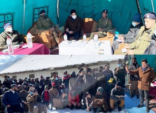 Div Com, ADGP Jammu listen to people’s issues in snow bound Warwan Valley