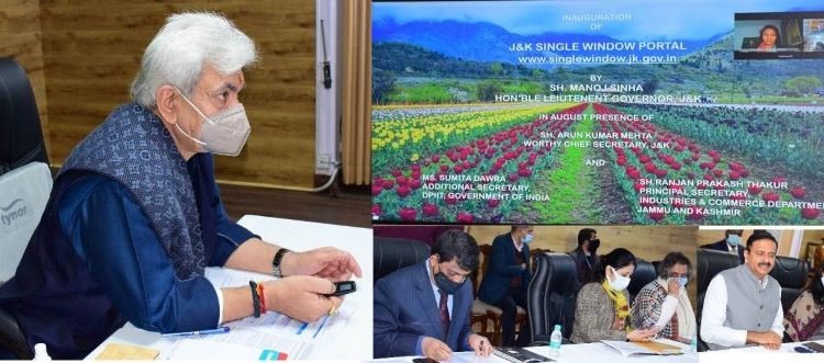 Lt Governor launches J&K Single Window Clearance System