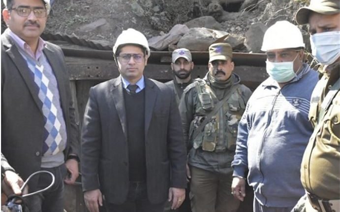 DDC Rajouri Vikas Kundal interacts with coal mine workers at Metka