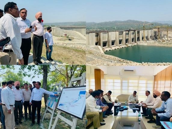 Ashok Kumar Parmar Pr. Secretary I&FC inspects Shahpur Kandi dam project