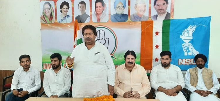 NSUI celebrate its 52nd foundation day by hoisting its flag at J&K Pradesh Congress Committee Office in Jammu.
