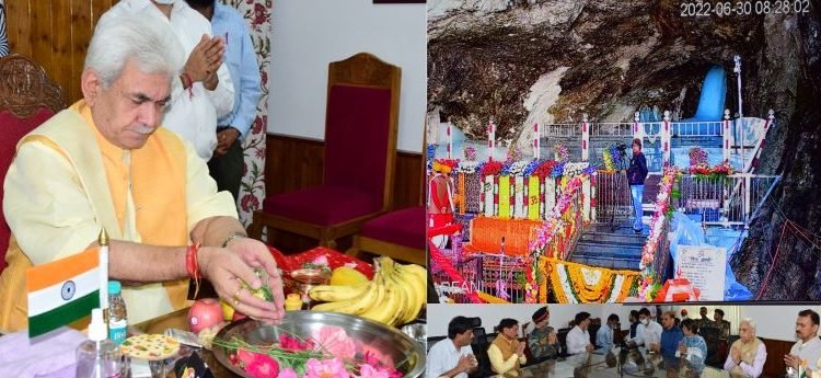 Lt Governor Manoj Sinha performs Puja of Baba Barfani