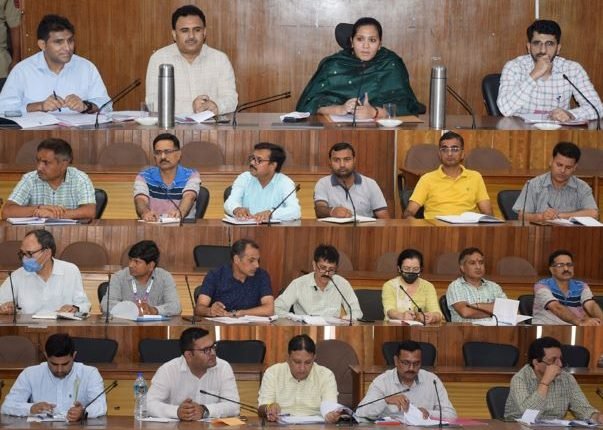 DC Udhampur Krittika Jyotsna reviews progress of   developmental deliverables