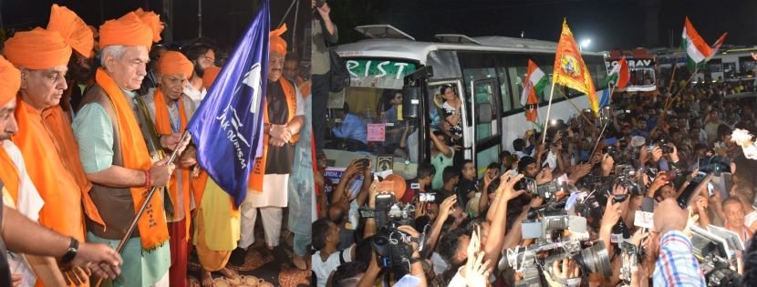 Lt Governor flags off the first batch of Shri Amarnath Ji Pilgrims