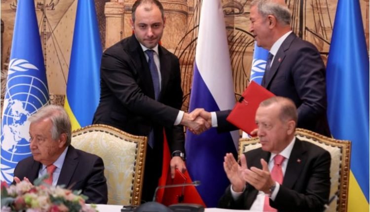 Ukraine and Russia sign UN-backed deal to allow export of grain from Black Sea ports