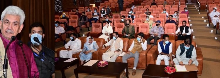 Lt Governor interacts with 55 member delegation of PRI representatives from Kashmir Division