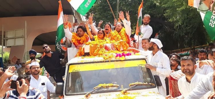 Patil,  Wani, Bhalla  accorded rousing reception at Jammu Party Headquarters