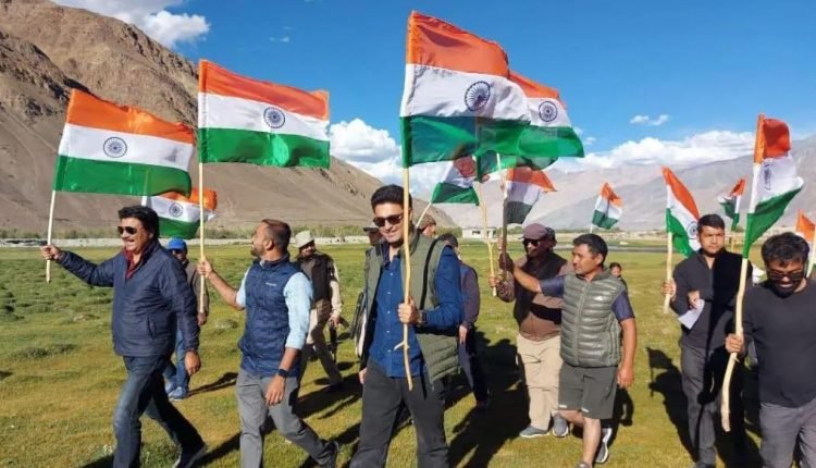 Har Ghar Tiranga observed at Sani Lake Zanskar 