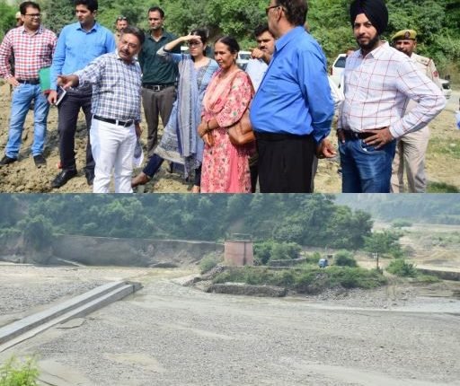 DC Jammu inspects damaged Sardhan Nallah check dam in Bajalta