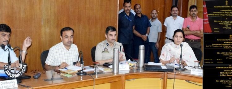 CS Dr. Arun Kumar Mehta reviews developmental works in District Udhampur