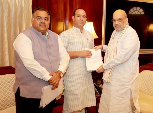 Sunil Sharma meet Home Minister Shah, raises Paddar, other issues