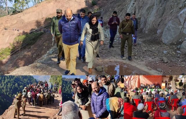 Chairperson DDC Ramban, DC inspect landslide hit Gandhari road