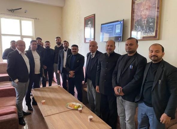 M.K. Bhardwaj, President J&K High Court Bar Association meet President Samba Bar Association Mandeep Singh