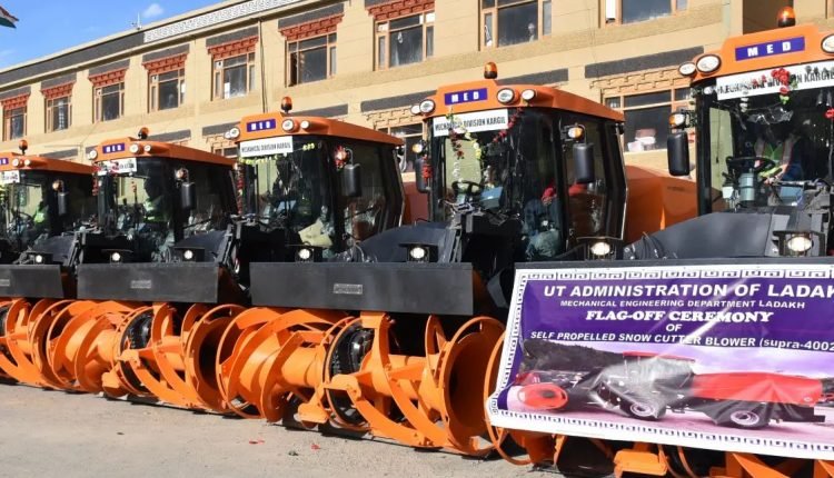 LG RK Mathur virtually flags off 5 snow cutters for Mechanical Division Kargil