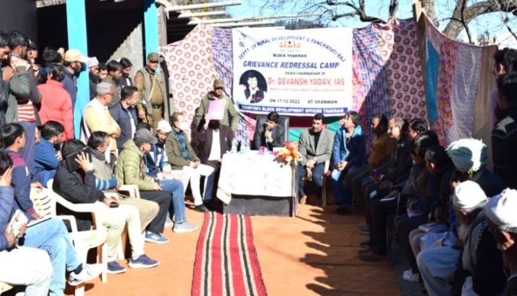 DC Kishtwar holds Public Grievance Redressal Camp at Panchayat Sranwan