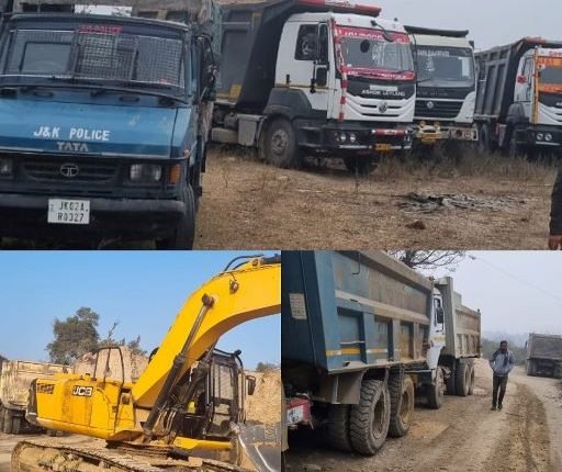 DMO Kathua seizes 3 excavators, 14 Dumpers involved in illegal mining