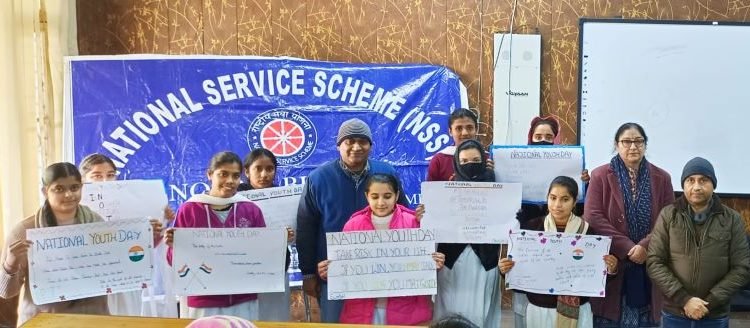Intra College Slogan Writing Competition was organized National Youth Day Celebrated by NSS unit  GDCW ,Kathua