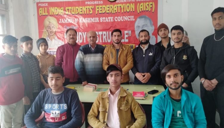 All India student federation finished off its classes for two days at Jammu