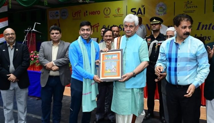 Lt Governor felicitates & interacts with players participating in 84th National & Inter-State Table Tennis Championship at Jammu University