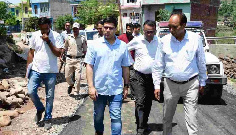 DC Rajouri inspects Progress on Nagrota to Thathi Badoon PMGSY Road