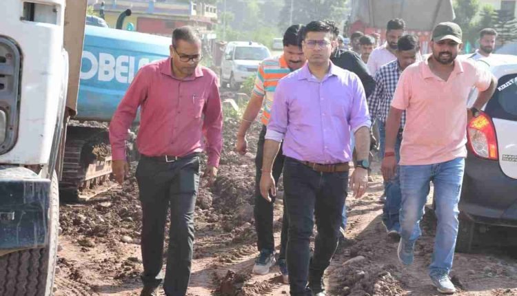 DC inspects Progress of NH144A Widening Project in Rajouri