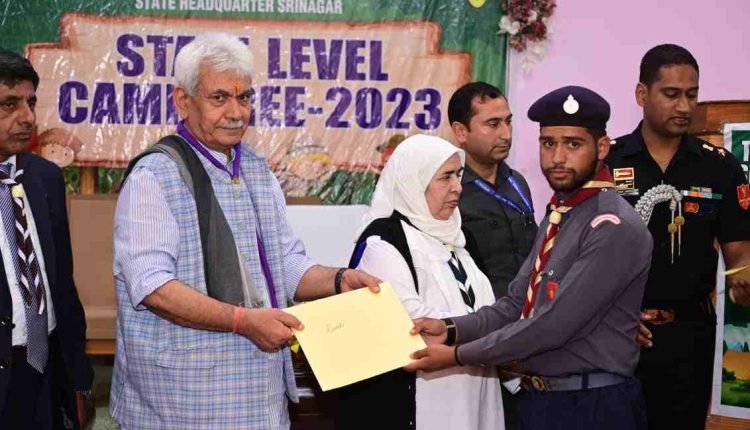 Lt Governor addresses J&K Bharat Scouts and Guides UT-level Camporee at Sonamarg