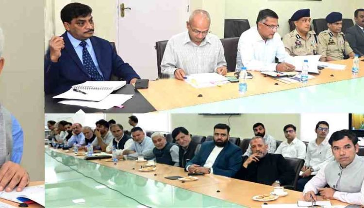 Lt Governor Chairs High Level Meeting to review Muharram arrangements with eminent representatives of Shia Community, Officials of Civil and Police Administration