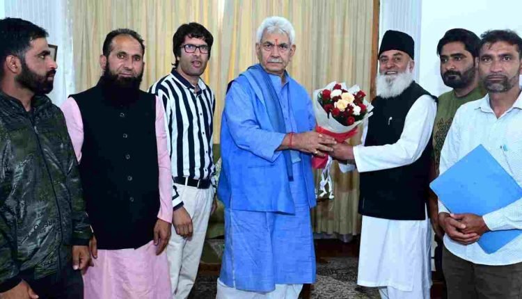 Chairperson DDC Srinagar, Former Minister, public delegations call on Lt Governor