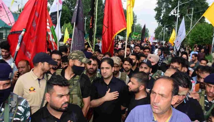 Mayor of Srinagar participates in 8th Muharram Alam-e-Sharief Procession at Guru Bazar, Srinagar
