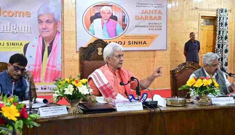 Lt Governor visits Kulgam ; Reviews sector-wise progress of Central and UT Government schemes, developmental projects in the District