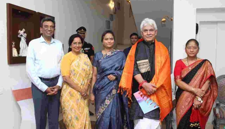Lt Governor Manoj Sinha interacts with BHU Alumni at Hyderabad