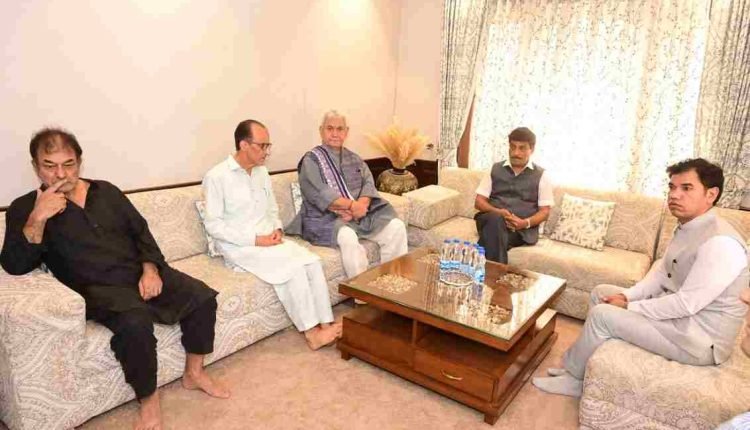 Lt Governor visits the family members of Martyr DySP Humayun Bhat in Humhama, Budgam