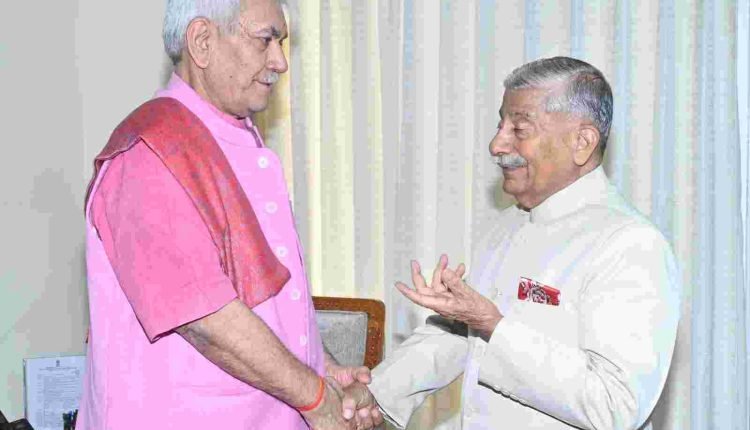Brig. (Dr.) B.D. Mishra (Retd.) and Shri Manoj Sinha Hold Pivotal Meeting to Strengthen Ladakh and J&K's Governance Synergy